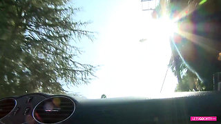 Blonde bombshell with amazing tits fucks the radio host