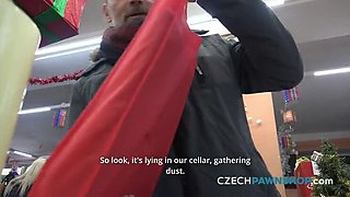 Busty blonde returns for a private deal (CzechPawnShop)