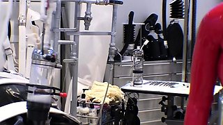 Peeing blonde fetish babe uses toy in her tight pussy