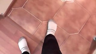 Mature MILF with Big Natural Tits Shower Sex - Brunette Stepmom Asks Step Son for Towel Close Up Pussy & Ass