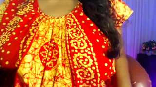 Pregnant Lady in Penty Bra with Playing Belly and Drinking Water.