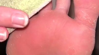 ASMR Foot Scrubbing and Oily Feet POV