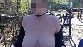 Small Café on the Terrace with a Transparent Top and a Mini Skirt No Panties