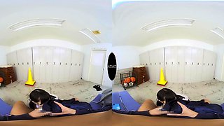 Charming asian temptress arousing VR video