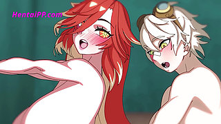 Busty Redhead MILF Get Fucked At Castel ( Mavuika Hentai )