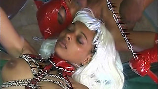 Latex MILF Dominates with Chain Leash and Dripping Oral