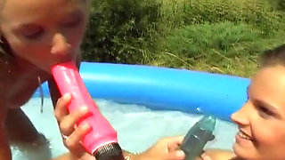 Two Cute French Teens Are Here to Play with Each Other in Pool