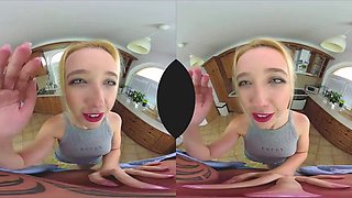 Blonde in kitchen: Blowjob, Cowgirl  Missonary VR Porn