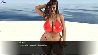 Wet Bikini Wearing Wife in Beach