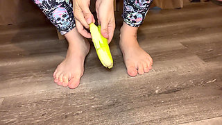 Squishing Bananas Under My Bare Feet Food Fetish Sploshing