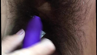 Hairy Pussy eating, doggy style fuck and a cum shower on wife's belly