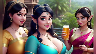 AI Uncensored Upscale Sexy Indian Desi Women in Disney Princess Style