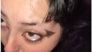 Dumb Goth Slut Gets Facefucked And Pissed On
