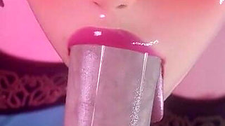 [kpop Demon Hunters] Zoey Sloppy Blowjob 3D Animation