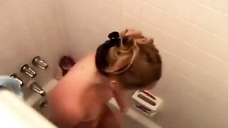 Can't stop watching stepdaughter shaving in shower