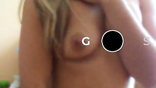 Blonde Girl's Sexy Titty Massage