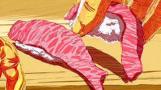 Thrilling animated showdown with fierce passion in a public arena