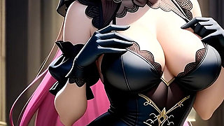 Hentai Gothic Girls with Dyed Hair Showing off Their Big Tits Full Movie
