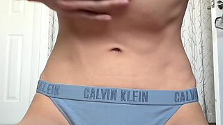 Braless Small Tits & Ck Fullback Panties Cameltoe