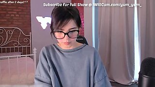 Geeky Nerd Creamy Pussy Squirting Intense Orgasm with Dildo
