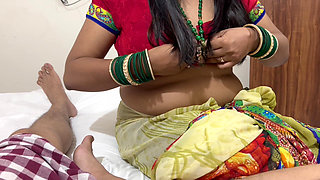 Desi Indian Saree Wali Maid Fucked by Her Besharam Owner in Doggy Style with Clear Hindi Audio