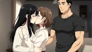 Surprise by girlfriend she invite her friend for threesome