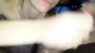 Redhead Amateur Blows BBC in the Dark with a Facial Finish