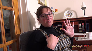 AuntJudysXXX - Your 48yo Busty MILF Boss Ruby Cattrall Sucks Your Cock at the Office