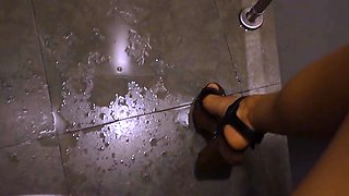 LittleSubGirl - Asian Slut Squirt In Busy Public Toilet