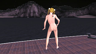 Beautiful Blonde Girl Presses Boobs, Fingers Pussy & Dances Sexy 3D Hentai