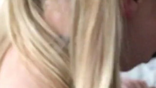 Busty blonde Alina West rides her stepbrother's cock