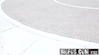 Inky teen Gina Valentina fucks a pervert outdoors in public