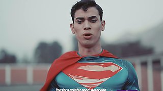 Superman inserts Harley Quinn's bat into his anus