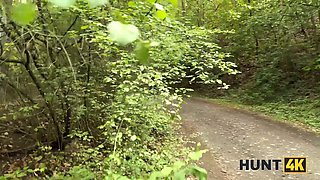 Maya & her cuckold boyfriend get wild in the woods while he watches in pantyhose