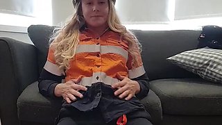 Nude Striptease in My Tradie Workwear, I'm a Naughty Naughty Girl, Doing This Super Sexy Strip in My Work Clothes