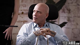 Stud rails secretary in front of stepson