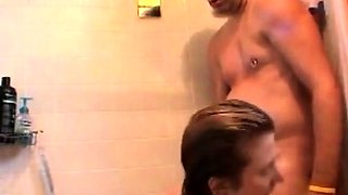 Big-Breasted Mature Lady's Steamy Shower Adventure