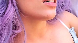 Erotic solo masturbation with teen brunette