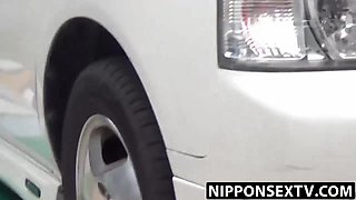 Asian babe with natural tits relieves herself in secret while being watched