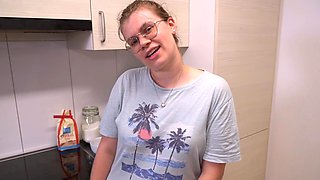 I fucked my stepsister’s fat ass in the kitchen