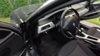 Blonde Euro's Steamy Public Car Ride and Deep Suck