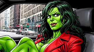 Horny Muscular MILF Dominatrix Fucks in the Car