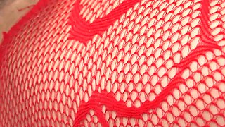 Dacey Rips Her Fishnets for Some Solo Fun