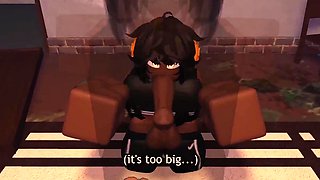 Ginger and brunette got their mouth stuffed 3D animation