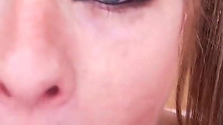 Cute blonde Lilly Ford POV no hands bj and cum swallow