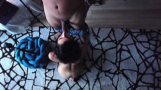 Tiny latina gets her pretty mouth and a shaved pussy fucked hard