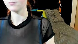 Big boobs camgirl rides her toy on webcam