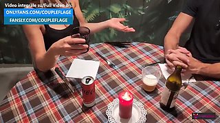 Amateur FFM Threesome with Redhead Waitress and Italian Couple - Blowjob, Cum Swallowing, Big Cock Action