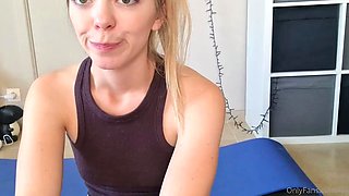 Cute blonde teen shows tit pussy and ass