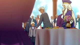 Titan dominates bride in bed after erotic anime feast